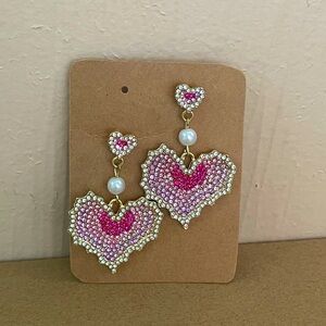 Multi Pink Heart Earring
